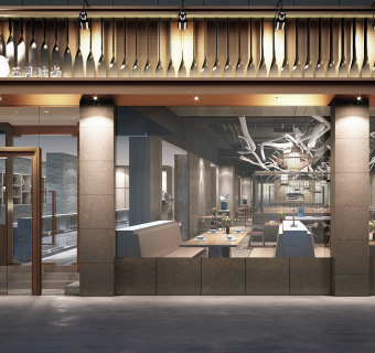 复古餐厅CAD图纸，餐厅CAD施工图下载