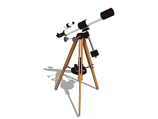  现代望远镜草图大师模型，望远镜sketchup模型下载