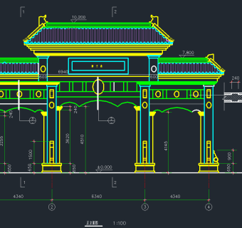 精品牌楼CAD施工图，牌楼CAD施工图纸下载