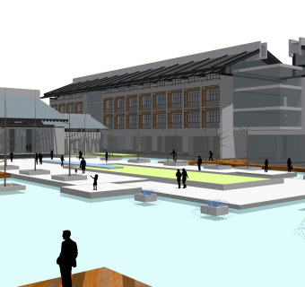 新中式办公楼草图大师模型，办公楼sketchup模型免费下载