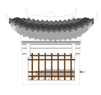 中式窗草图大师模型,中式窗SU模型下载