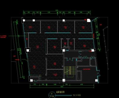 儿童培训机构施工图CAD图纸，儿童培训机构cad设计图纸下载