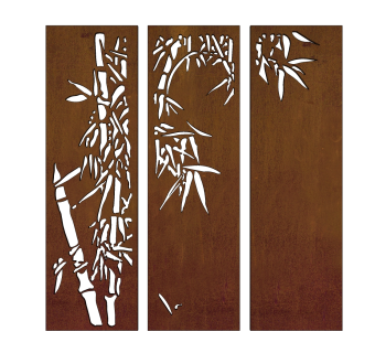 现代竹子图案锈板su模型，锈板sketchup模型下载