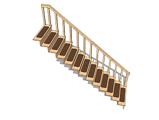 日式楼梯<em>SU模型</em>下载，楼梯<em>草图大师</em>模型