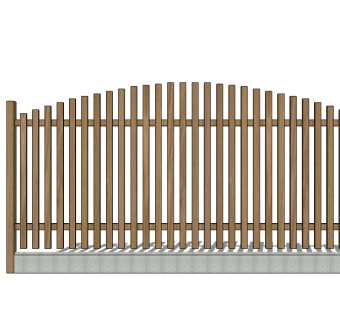 木质围墙栏杆su模型下载、木质围墙栏杆草图大师模型下载