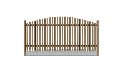 木质围墙栏杆su模型下载、木质围墙栏杆草图大师模型下载