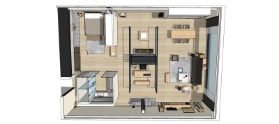 现代酒店套房su模型，酒店套房sketchup模型下载