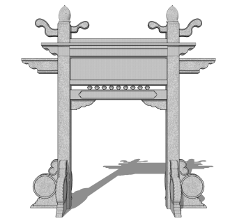 现代牌坊牌楼su模型下载，入口大门sketchup模型分享
