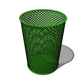 现代金属垃圾桶草图大师模型，垃圾桶SU模型下载