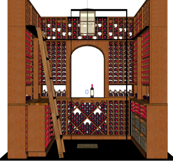 欧式酒柜酒架草图大师模型，酒柜sketchup模型下载