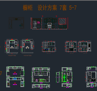 欧式橱柜7套cad施工图下载、欧式橱柜7套dwg文件下载