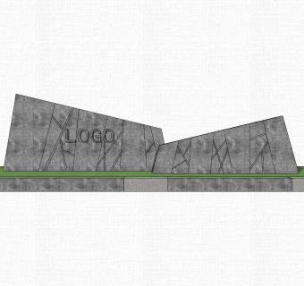 现代造型景墙草图大师模型，景墙sketchup模型免费下载