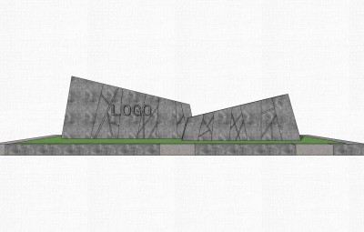 现代造型景墙草图大师模型，景墙sketchup模型免费下载