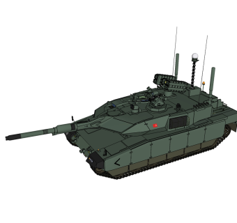 土耳其ALTAY阿尔泰主战坦克草图大师模型，坦克SU模型下载