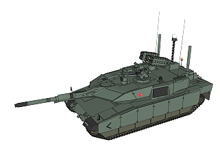 土耳其ALTAY阿尔泰主战坦克草图大师模型，坦克SU模型下载