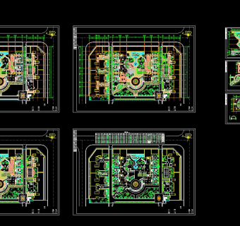 精细园林广场详图景观施工图CAD图纸