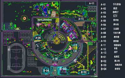 园林设计学校规划CAD施工图下载、园林设计学校规划dwg文件下载
