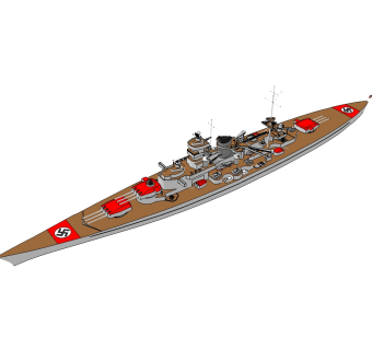 德国KMS-Scharnhorst沙恩霍斯特号战列巡洋舰草图大师模型，巡洋舰SU模型下载