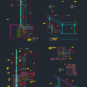 最新楼梯栏杆节点CAD素材，楼梯栏杆CAD施工图纸下载