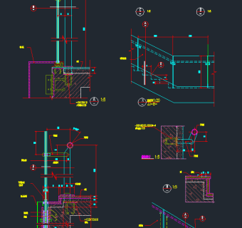最新楼梯栏杆节点CAD素材，楼梯栏杆CAD施工图纸下载