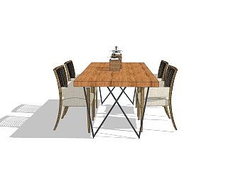 现代餐桌椅<em>免费</em>su模型，餐桌椅<em>草图大师</em>模型下载