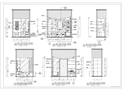 标准房卫生间立面详图CAD工程图纸下载