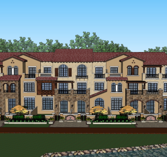 现代独栋别墅草图大师模型下载，独栋别墅sketchup模型