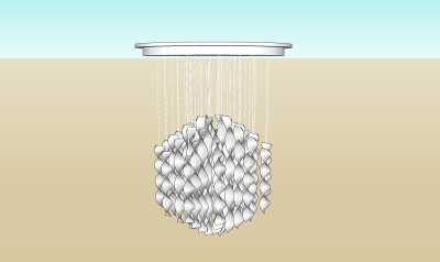  水晶灯SU模型，水晶灯草图大师模型下载