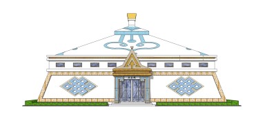 蒙古风公共厕所免费su模型下载、蒙古风公共厕所草图大师模型下载