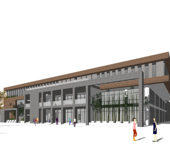 现代办公楼草图大师模型，办公楼sketchup模型免费下载