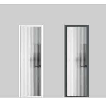 现代风格平开门卫生间玻璃门厨房门长虹玻璃平开门SU模型