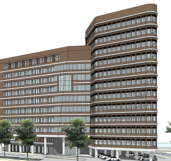 现代高层办公楼草图大师模型，高层办公楼sketchup模型免费下载