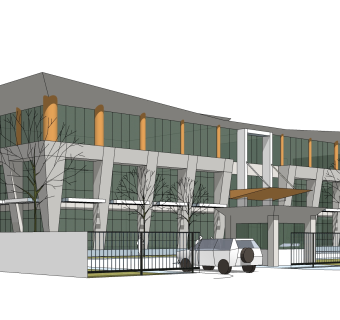 现代酒店草图大师模型，酒店sketchup模型免费下载