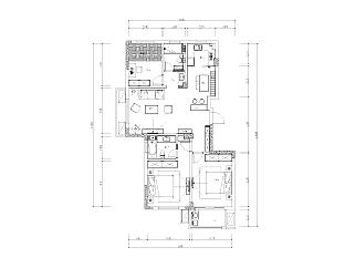 北欧三室两厅120㎡锦花园施工图CAD图纸dwg文件分享
