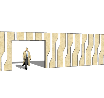 现代景墙sketchup模型免费下载，景墙skb模型分享