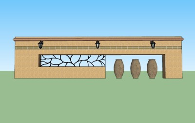 现代景墙草图大师模型skp模型，景墙sketchup模型skp文件分享