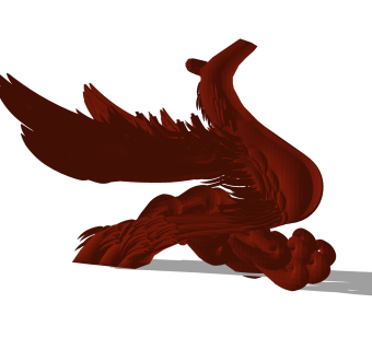 中式凤凰雕塑su模型,摆件草图大师模型下载