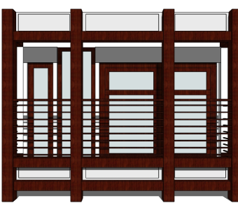 中式窗skp文件下载，窗户sketchup模型
