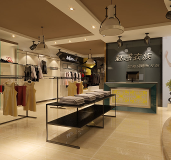 现代简约女装服装店cad施工图，服装店cad图纸下载