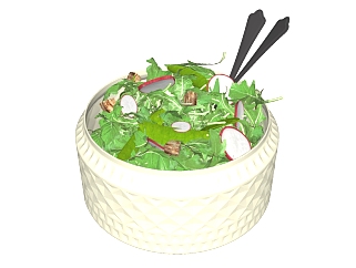 <em>现代蔬菜</em>沙拉sketchup模型，食品草图大师模型下载
