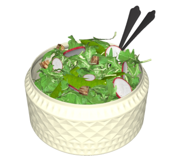 现代蔬菜沙拉sketchup模型，食品草图大师模型下载