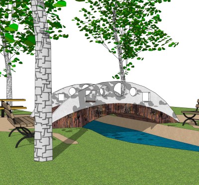 拱桥草图大师模型下载，sketchup拱桥模型分享