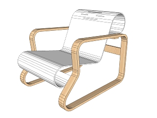 阿尔瓦·阿尔托<em>家具</em>凳子作品草图大师模型下载