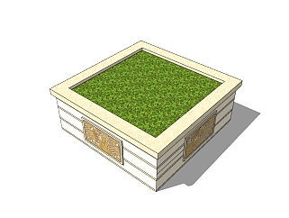 现代<em>方形</em>树池sketchup模型下载，树池坐凳skb模型分享