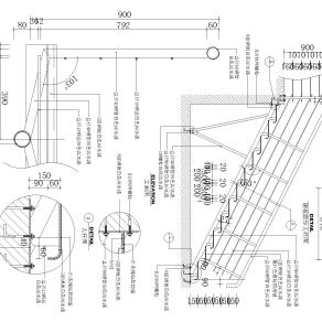楼梯扶手施工图CAD图纸下载