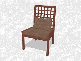 现代实木椅子sketchup模型，<em>背靠</em>椅草图大师模型下载
