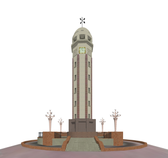 欧式塔楼草图大师模型，塔楼sketchup模型免费下载