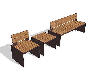 公园座椅 sketchup模型下载