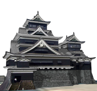 日式熊本城草图大师模型下载、熊本城su模型下载