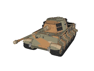 德国六号Tiger-II虎王重型<em>坦克</em>su<em>模型</em>，<em>坦克</em>草图大师...